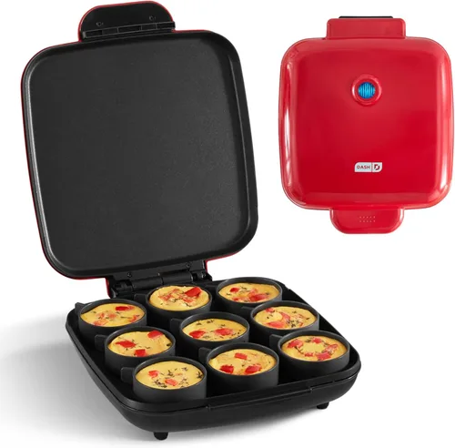 Dash - Preparador de tamaño familiar para bocadillos de huevo - Preparador eléctrico de bocadillos de huevo con tazas de silicona antiadherentes -