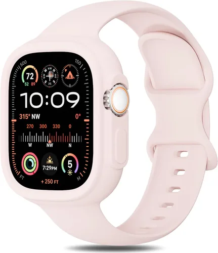Miniatura 18 de Keebowz Funda Protectora de Silicona Compatible con Apple Watch de 38mm 40mm 41mm 42mm 44mm 45mm 46mm 49mm, Mujeres y Hombres, Correa Deportiva