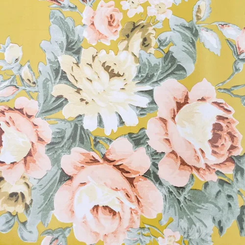Miniatura 5 de Rollo de papel tapiz de 14.7 pies para despegar y pegar, diseño floral de peonía amarilla, vinilo fácil de usar contra salpicaduras
