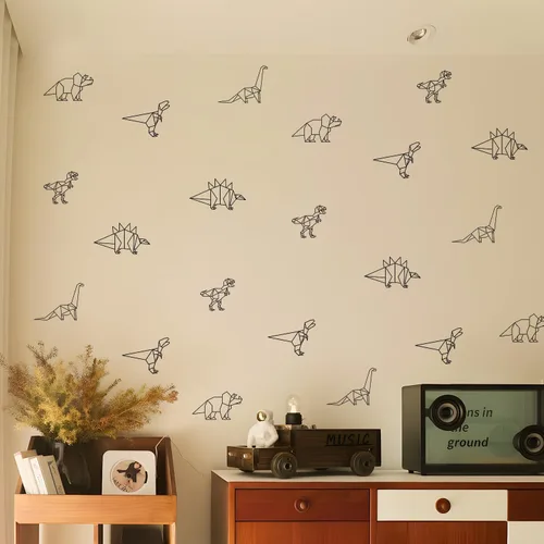 Miniatura 2 de Calcomanías de pared de dinosaurio, calcomanías de animales para dormitorio, decoración extraíble, cuarto de bebé, habitación de los niños, murales