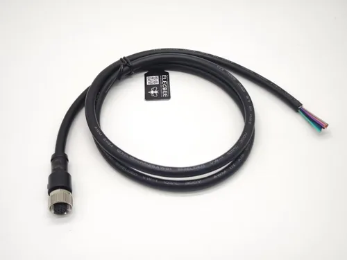 Miniatura 6 de Elecbee Cable M12 A-Code Conector recto de cabeza hembra individual Cable eléctrico de enchufe de aviación (cable de 12 pines 1M/3.3 pies)