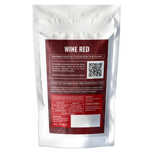 Miniatura 2 de Tinte natural de henna para el cabello, 100% polvo de henna puro para el crecimiento del cabello orgánico (rojo vino, 14.11 oz + 1.76 oz gratis)