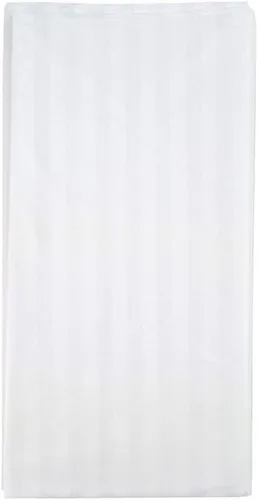 oocc Mantel desechable con rayas blancas, 54 x 108 pulgadas, 2 unidades | Mantel de plástico a rayas, rectángulo grueso, para cocina, picnic, boda,