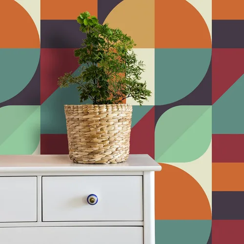 Miniatura 6 de VaryPaper Papel tapiz moderno de 17.7 x 78.7 pulgadas, diseño geométrico para dormitorio, extraíble, autoadhesivo, Art Deco, papel de contacto