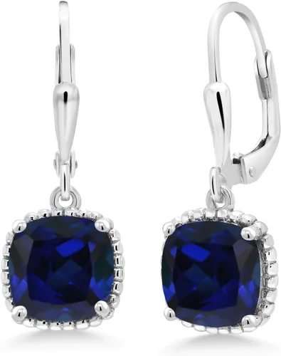 Miniatura 128 de Gem Stone King Aretes colgantes de plata de ley 925 de 0.315 pulgadas para mujer