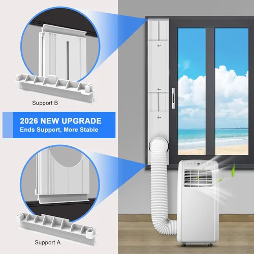 Miniatura 3 de Kit de ventana de aire acondicionado portátil con acoplador universal para manguera de escape de 5.1 pulgadas/5.9 pulgadas, kit de sellado