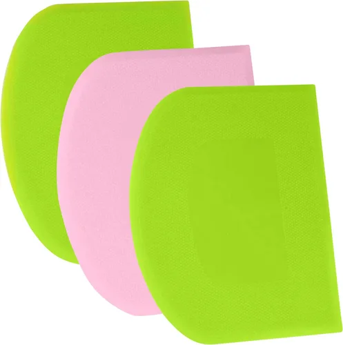 Miniatura 25 de SURDOCA Raspador de Masa Raspador de Banco - 3P 4.7x3.7" Raspador de Tazón de Plástico Flexible, Borde Afilado y Ángulos Raspador de Pastel.