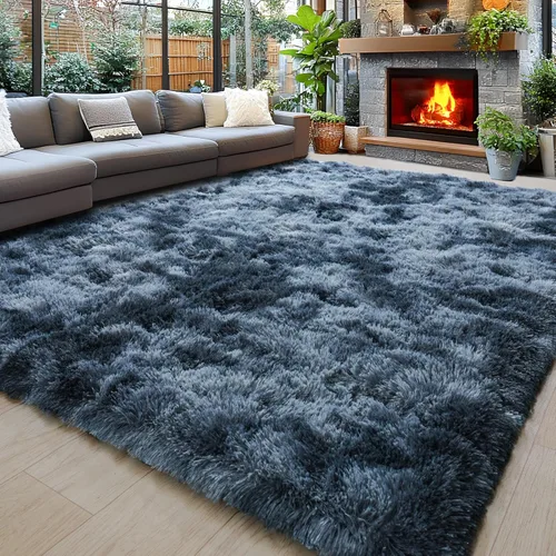 Miniatura 245 de Alfombras de área de 8x10 para sala de estar, alfombra shaggy grande ultra suave y esponjosa para dormitorio, alfombras de felpa mullida Blanco crema