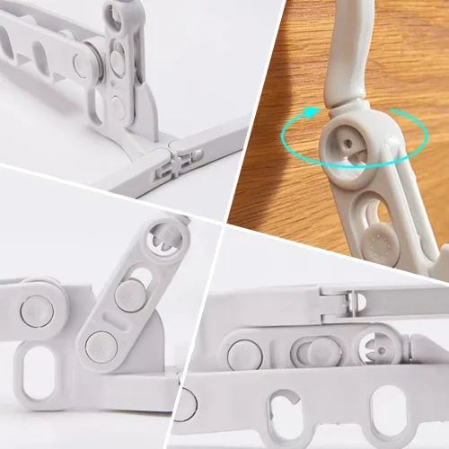 Miniatura 3 de 4 perchas plegables de viaje, colgador de ropa plegable portátil con 5 agujeros, colgador de ropa montado en la pared, estante de secado plegable