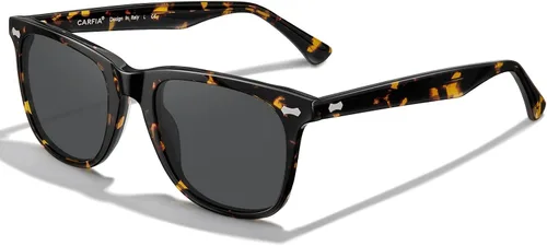 Miniatura 31 de CARFIA Lentes de sol polarizados cuadrados para hombre, protección UV400, acetato retro, hechos a mano, hechos a mano