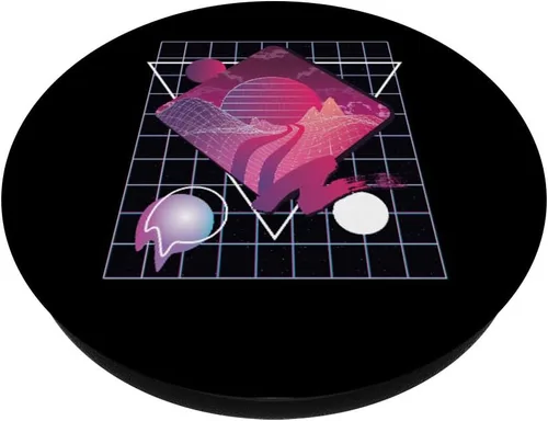 Miniatura 2 de Vaporwave Synthwave Sunset PopSockets PopGrip: agarre intercambiable para teléfonos y tabletas