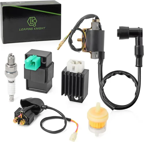 Kit de bobina de encendido con caja CDI AC de 5 pines, regulador de voltaje, rectificador, solenoide, relé y bujía para Kazuma Meerkat 50cc, Falcon