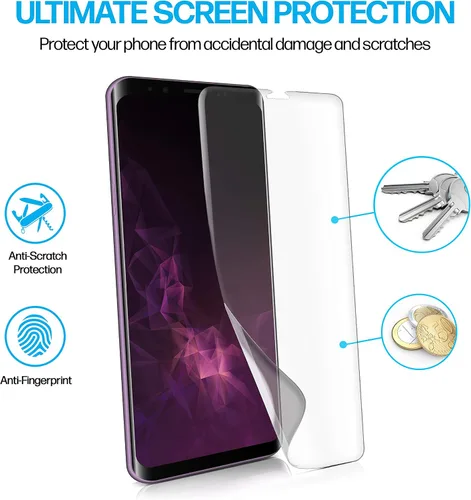 Miniatura 7 de Power Theory Protector de pantalla diseñado para Samsung Galaxy S9 PLUS (no de vidrio), kit de fácil instalación, compatible con fundas, cubierta