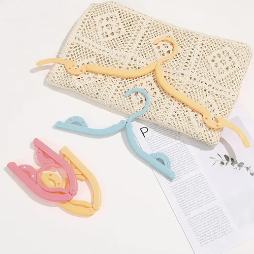 Miniatura 8 de Perchas de viaje plegables y portátiles, perchas de plástico plegables para ropa que ahorran espacio para viajes de negocios, 12 unidades Colorido