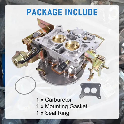 Miniatura 6 de Carburador de 2 barriles compatible con motor Ford Mustang 289 302 351 Cu Jeep 360 Cu, reemplaza el estrangulador eléctrico de 2100 2150