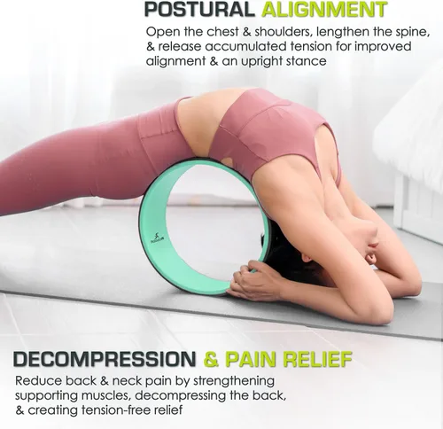 Miniatura 4 de ProsourceFit Soporte de rueda de yoga Negro/Verde