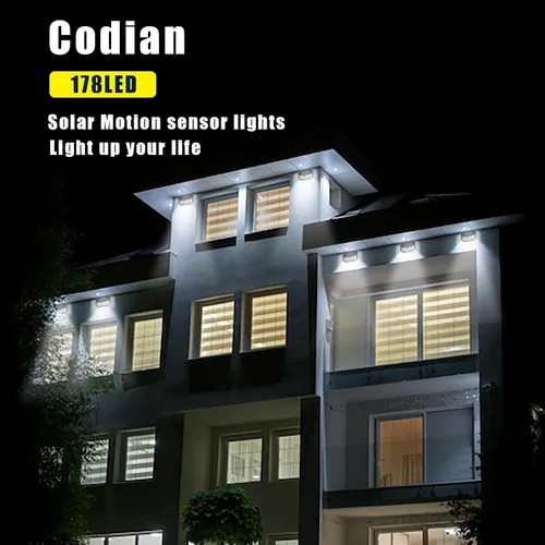 Miniatura 7 de Luces solares para exteriores, luces con impermeabilidad IP65 y 3 modos de iluminación, luz de detección de movimiento con gran angular de 270°
