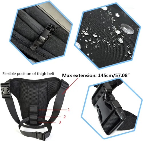 Miniatura 4 de Riñonera para muslo, unisex, impermeable, con extensor para correr, ciclismo, motociclismo, senderismo, Gris