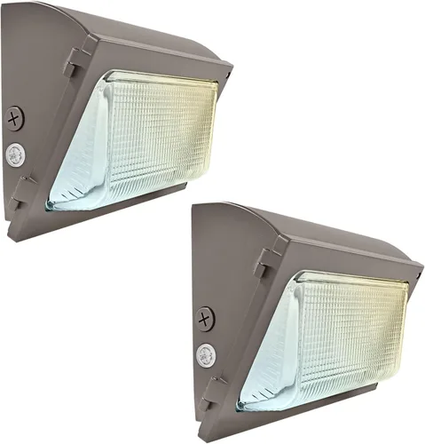 LUXRITE Paquete de luz LED delgada para exteriores con atardecer a amanecer, semicorte, 45W-75W sintonizable, 10125LM, 3CCT 3000K-5000K, IP65,