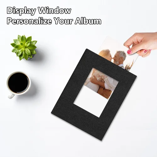 Miniatura 2 de Álbum de fotos de 4 x 6 pulgadas, 52 bolsillos, con cubierta de lino, álbumes de fotos para familia, boda, bebé, libro de fotos con capacidad