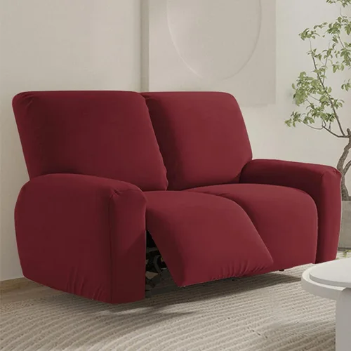 Miniatura 35 de vctops Fundas para sofá reclinable de 3 cuerpos, de punto, elásticas, suaves, lisas, antideslizantes, para sofá, protector de muebles con parte