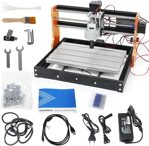 Router CNC 3018-PRO mejorado para grabado, máquina de grabado de 300x180x45mm con interruptores de límite, parada de emergencia, husillo de 10000rpm