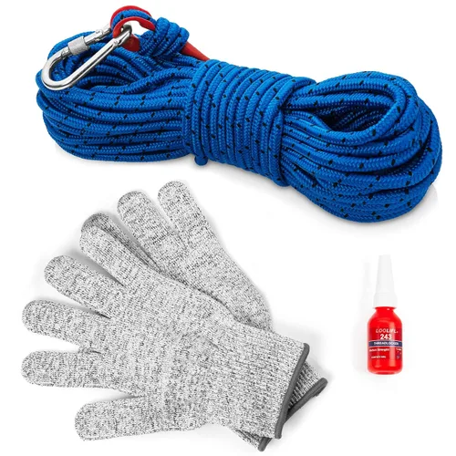 Miniatura 6 de LORESO - Kit de pesca con imán con estuche, kit completo de pesca con imán de doble cara 880 libras, una cara 550 libras, cuerda + mosquetón