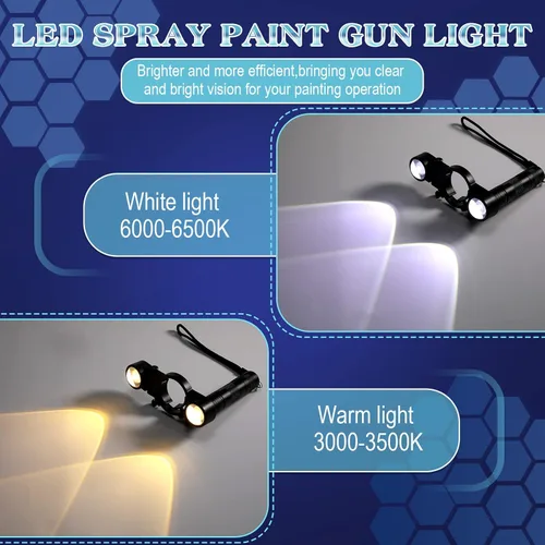 Miniatura 2 de Geelin Pistola de pintura automotriz, sistema de iluminación con pistola de pulverización de luz con película elástica de 1.97 pulgadas x 656 pies