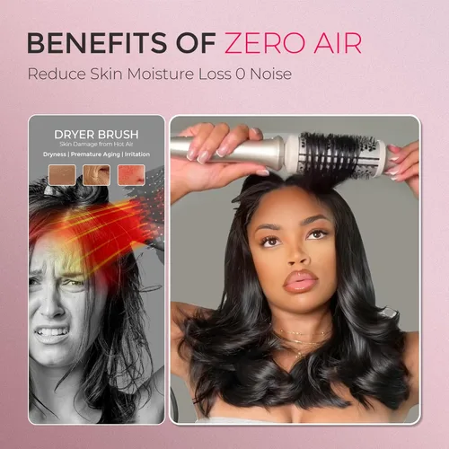 Miniatura 7 de TYMO STYLUX - Cepillo térmico 2.0 para rizar, voluminizador de 1.7 pulgadas con ajuste flexible para alisar el cabello, herramienta de peinado
