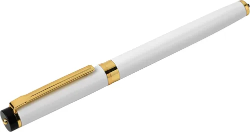 Miniatura 3 de Dryden Designs Pluma estilográfica. Caja premium de punta mediana 6 cartuchos de tinta incluidos (blanco perla)