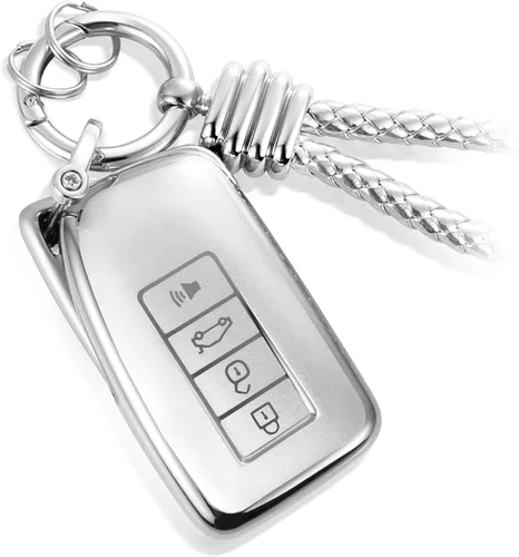 Miniatura 52 de Funda para llavero Nissan con llavero de cuerda trenzada de metal de lujo, funda suave mejorada para llave Nissan (solo 3 botones)