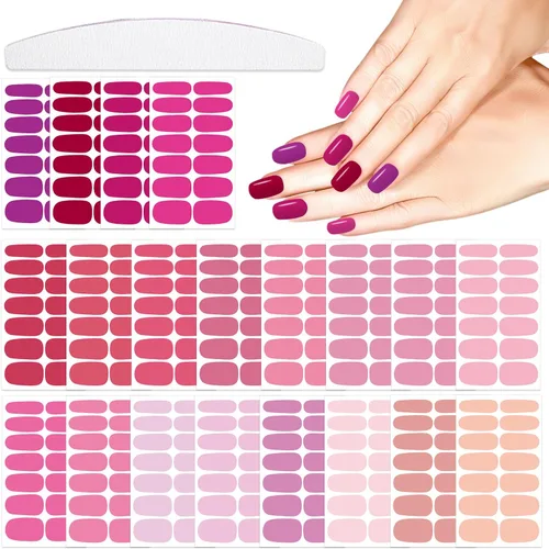 Miniatura 9 de 20 hojas de 280 piezas de tiras de esmalte de uñas azules para mujeres y niñas, calcomanías de uñas completas, calcomanías de esmalte de uñas