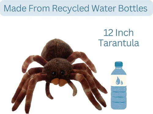 Miniatura 9 de The Petting Zoo Tarántula de peluche, regalos para niños, animales salvajes del zoológico Onez, juguete de peluche de tarántula sentado de 12