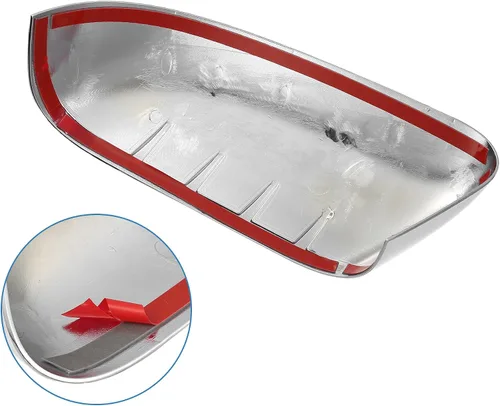 Miniatura 6 de uxcell 1 par de cubiertas de espejo cromado para la mitad superior izquierda y derecha para Ford Explorer 2011-2015 Tono cromado