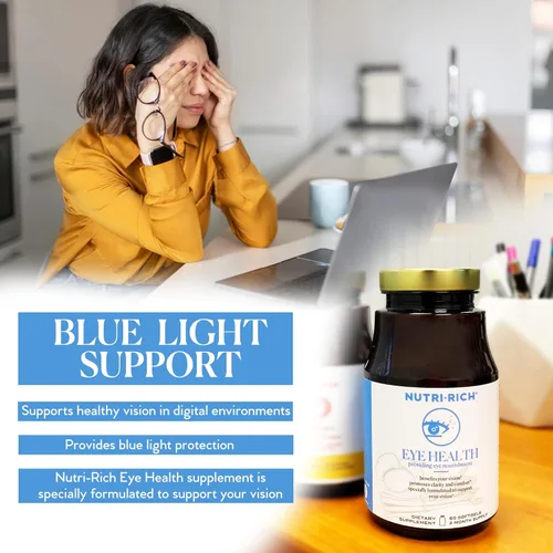 Miniatura 5 de Suplemento de salud ocular, vitaminas oculares con luteína y zeaxantina para una visión saludable, vitamina C y E, zinc y cobre, protección de luz