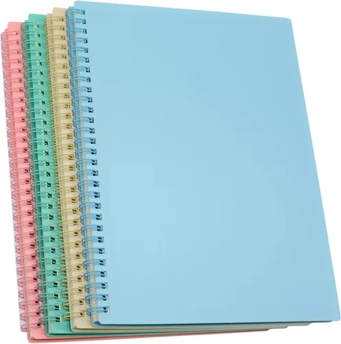 Miniatura 11 de Yansanido Cuaderno en espiral, 4 piezas A5 con tapa dura gruesa de plástico de 7 mm con líneas universitarias de 4 colores, 80 hojas - 160 páginas