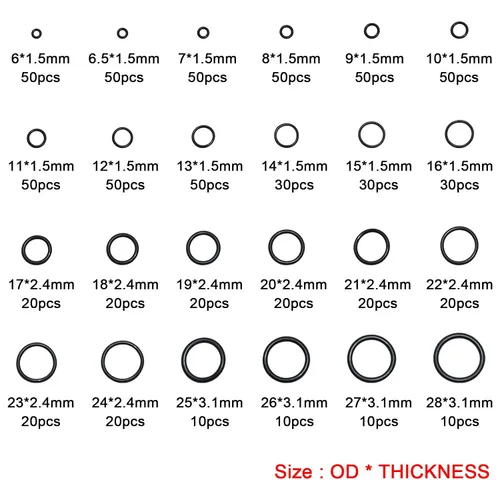 Miniatura 2 de Surtido de 740 anillos tóricos universales en 24 tamaños con 4 herramientas Kit de anillos tóricos de goma para reparación de fontanería de grifos