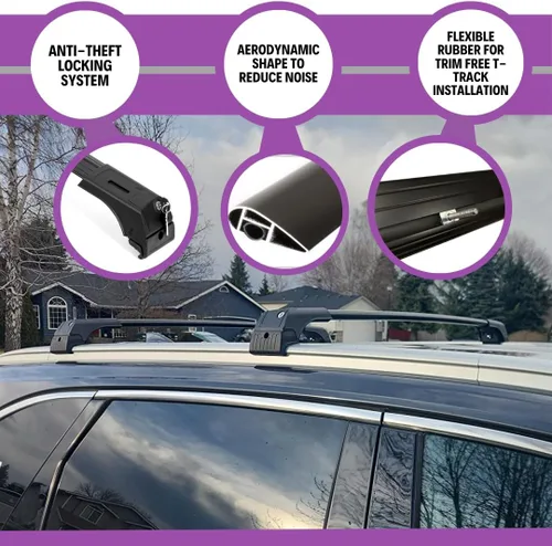 Miniatura 4 de ERKUL – Barras transversales portaequipajes para Mercedes Benz GLA 2021-2026 Barras transversales de aluminio con bloqueo antirrobo para techo