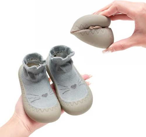 Miniatura 4 de Baby Sock Shoes Toddler Cartoon Rubber Sole Soft Non Slip Floor Slipper for Infant Boys Girls First Walking Indoor Baby Shoes