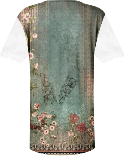 Miniatura 39 de Summer Shirts for Women 2025 Plus Size Short Sleeve Henley Tops Marble Floral Loose Tshirt Tee Casual Dressy Tunics