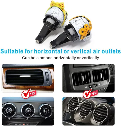 Miniatura 3 de Decoración de Calavera de Azúcar para Mujeres, Ambientadores de Aire de Girasol, Accesorios de Coche para Interior, Estética del Tablero