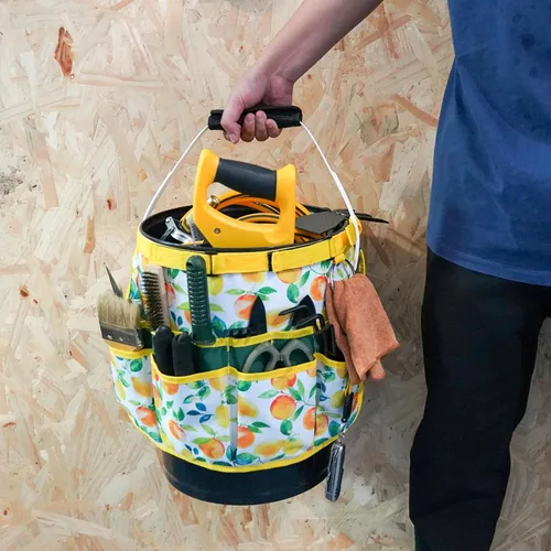 Miniatura 6 de MELOTOUGH Organizador de Caddy para Cubo Organizador de Herramientas para Herramientas de Jardín Compatible con Cubos de 3.5 a 5 Galones