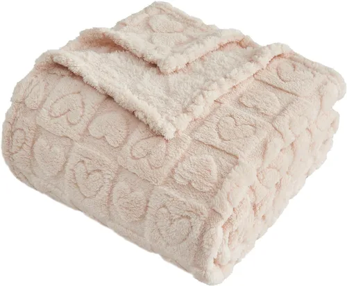 Miniatura 20 de FY FIBER HOUSE - Mantas con diseño de corazón a cuadros, mantas suaves y cálidas para regalos para amantes, madres, padres, lavables y ligeras
