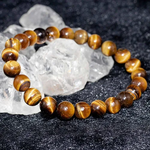 Miniatura 10 de Tigers Eye Protection Handmade Bracelet Best Present For Men Women Attract Wealth Chakra Feng Shui Stretchy Beaded Bracelets Lucky Friendship
