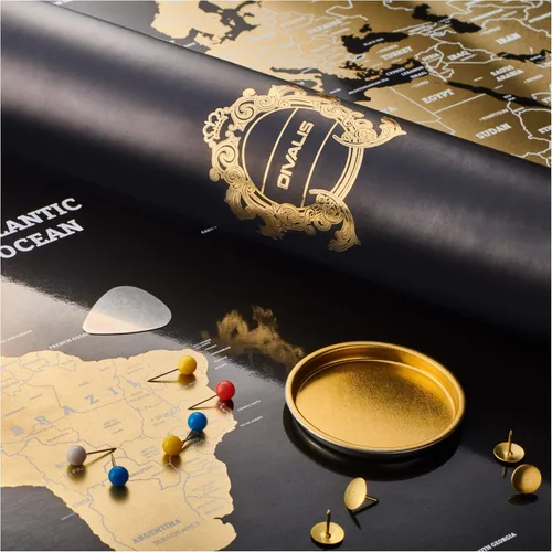 Mapa del mundo para raspar – Extra grande – Póster de mapa del mundo fácil de enmarcar – El mejor regalo de mapa del mundo de viaje – Todos los