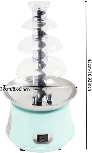 Miniatura 2 de Máquina eléctrica de fuente de chocolate, fuente de fondue de acero inoxidable de 4 niveles con varilla en espiral, capacidad de 2.2 libras