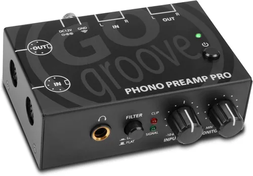 Miniatura 10 de GOgroove Preamplificador de preamplificador de mini tocadiscos con adaptador de CC de 12 voltios, entrada RCA para reproductor de discos de vinilo