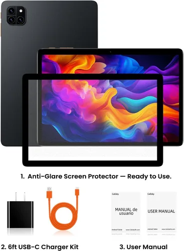 Miniatura 8 de Tableta: Tablet de 10 pulgadas, tabletas Android 15, 12 GB de RAM 128 GB ROM, procesador Octa-core, pantalla IPS HD, Widevine L1, WiFi 6 y Bluetooth