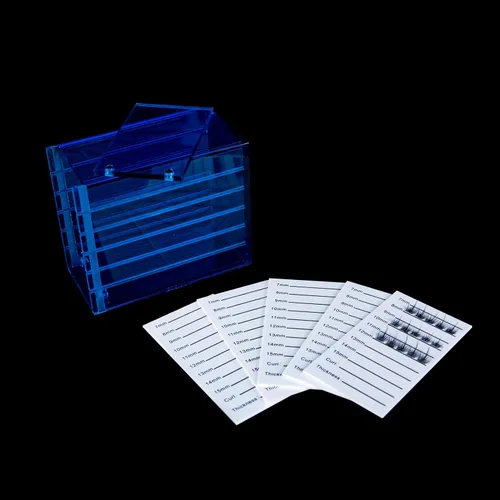 Miniatura 6 de Organizador de almacenamiento de pestañas, diseño mejorado, bandejas de pestañas pequeñas de 5 capas para extensiones de pestañas con cubierta