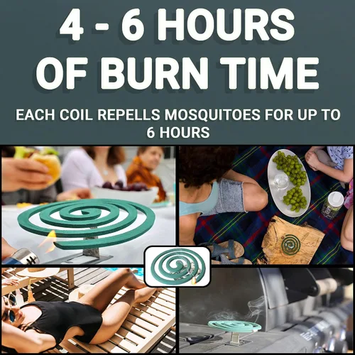 Miniatura 9 de W4W Bobinas repelentes de mosquitos, uso en exteriores alcanza hasta 10 pies, cada quema durante 5-7 horas